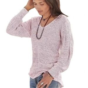 Sundance Pink Striped Women's Top LINEN!